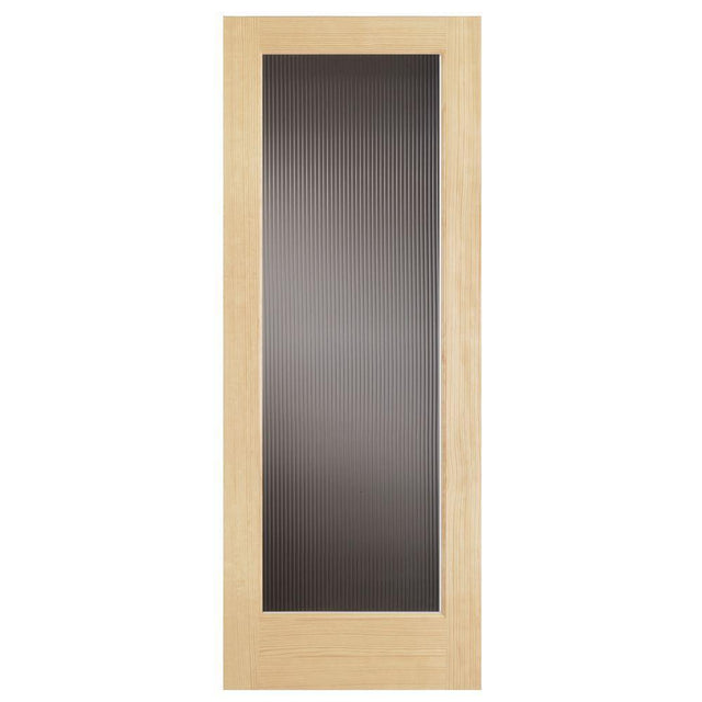 Steves & Sons 30 in. x 80 in. Modern Full Lite Solid Core Pine Reed Glass Interior Door Slab