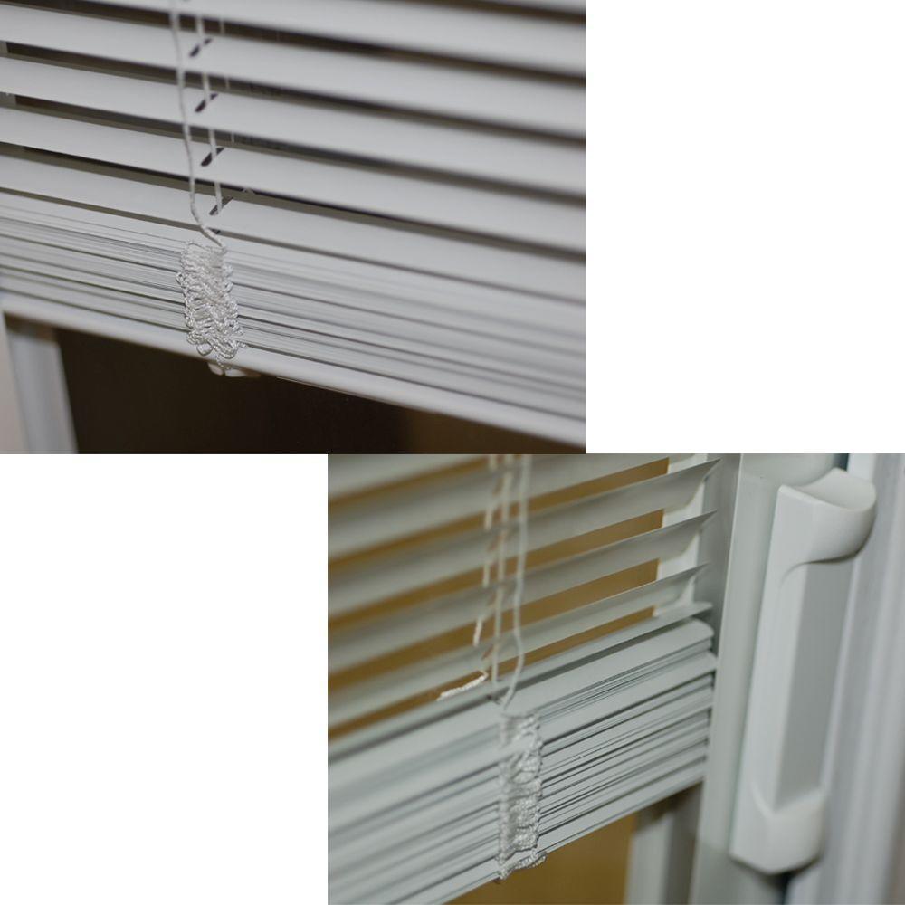 36 in. x 80 in. 1-Panel 1/2 Lite Mini-Blind Primed White Steel Prehung Front Door - Super Arbor
