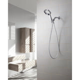 Rua 1-Spray 6 in. Single Wall Mount Handheld Shower Head in Chrome - Super Arbor