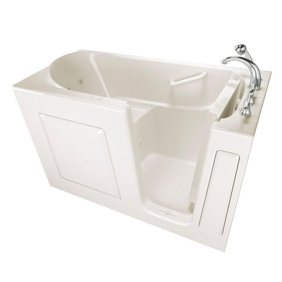Value Series 60 in. Right Hand Walk-In Whirlpool and Air Bath Bathtub in Biscuit - Super Arbor