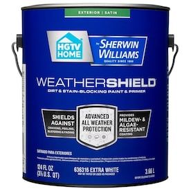 HGTV HOME by Sherwin-Williams Weathershield Extra White Satin Exterior Tintable Paint (Actual Net Contents: 124-fl oz)