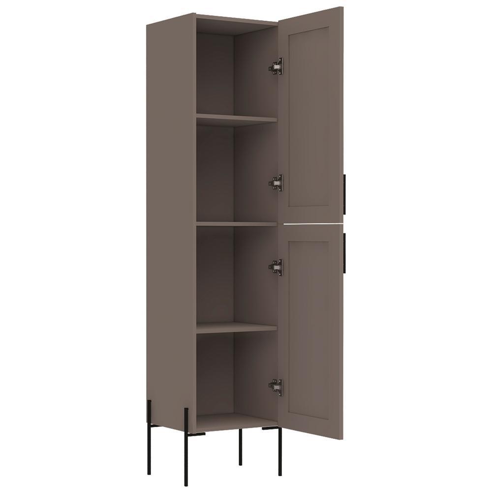 Svedin 18 in. W x 13 in. D x 71 in. H Free Standing Tall Bathroom Linen Cabinet in Taupe - Super Arbor