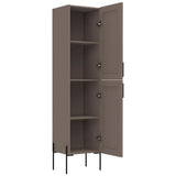 Svedin 18 in. W x 13 in. D x 71 in. H Free Standing Tall Bathroom Linen Cabinet in Taupe - Super Arbor