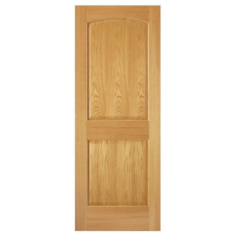 30 in. x 80 in. 2-Panel Arch Solid Core Oak Interior Door Slab - Super Arbor