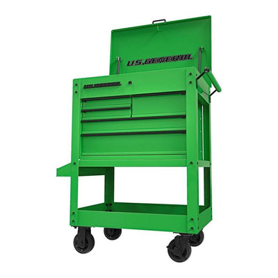 30 in. 5 Drawer Green Mechanic's Cart