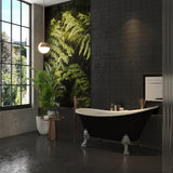 60 in. Fiberglass Single Slipper Clawfoot Non-Whirlpool Bathtub in Glossy Black - Super Arbor