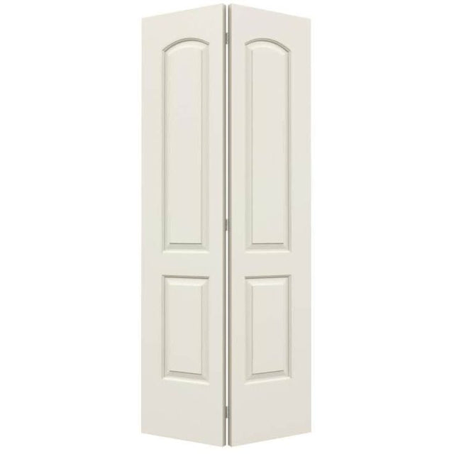 ReliaBilt Continental 36-in x 80-in Primed 2-Panel Round Top Primed Molded Composite Bifold Door (Hardware Included)