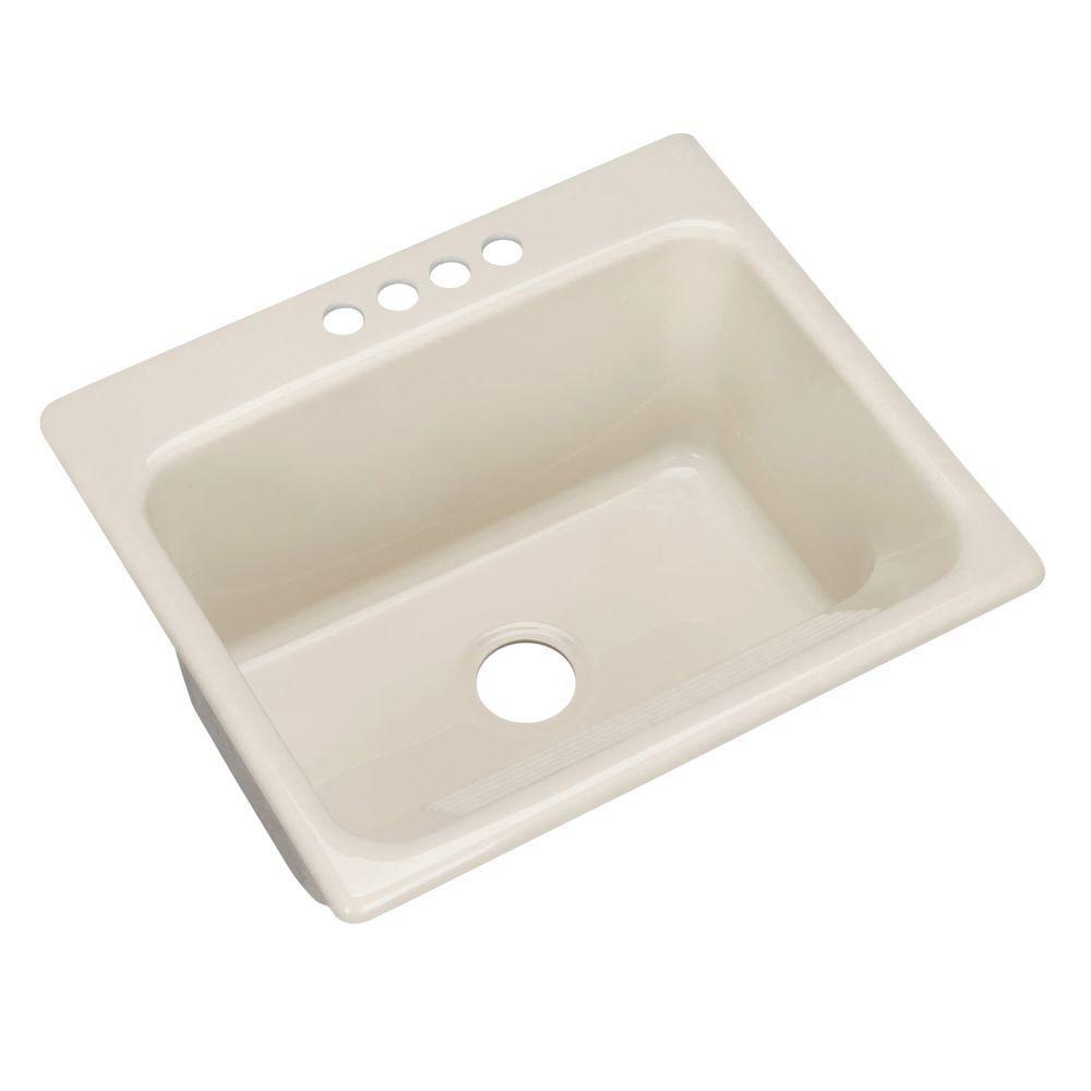 Kensington Drop-In Acrylic 25 in. 4-Hole Single Bowl Utility Sink in White - Super Arbor