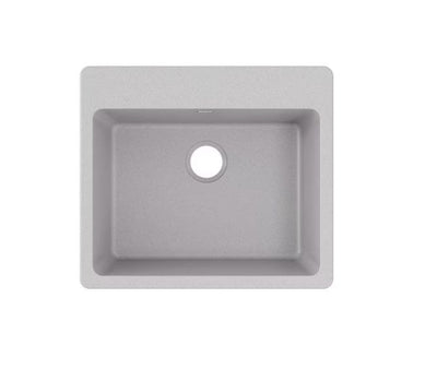 Quartz Classic Drop-In Composite 25 in. Single Bowl Kitchen Sink in Greystone