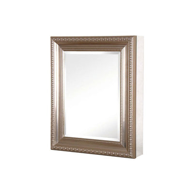 24 in. W x 30 in. H Framed Recessed or Surface-Mount Bathroom Medicine Cabinet with Deco Framed Door in Brushed Nickel - Super Arbor