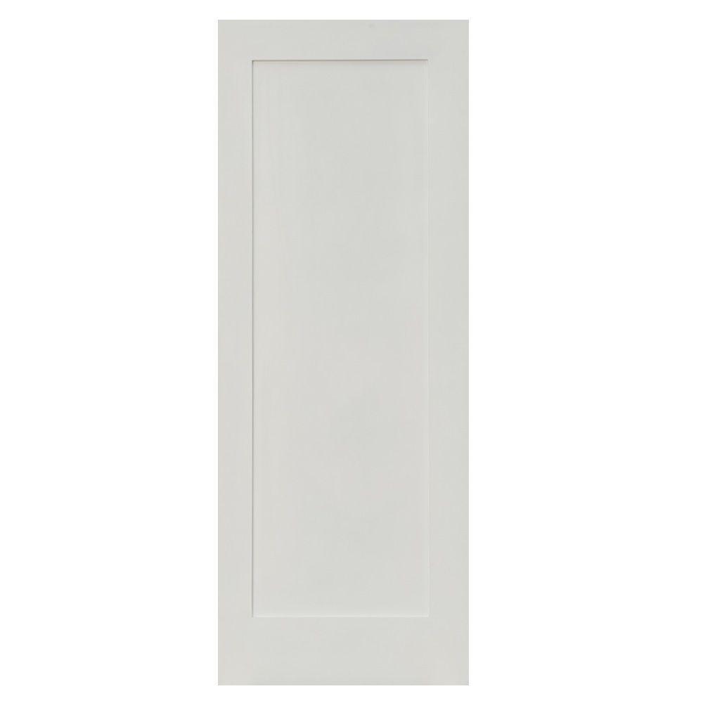 36 in. x 96 in. Shaker 1-Panel Primed Solid Hybrid Core MDF Interior Door Slab - Super Arbor