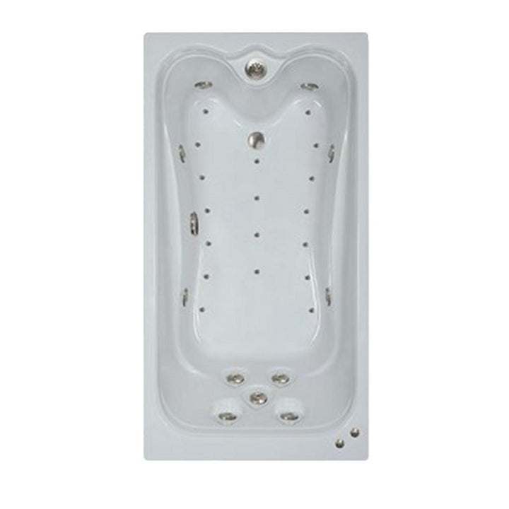 60 in. Acrylic Rectangular Drop-in Air and Whirlpool Bathtub in White - Super Arbor