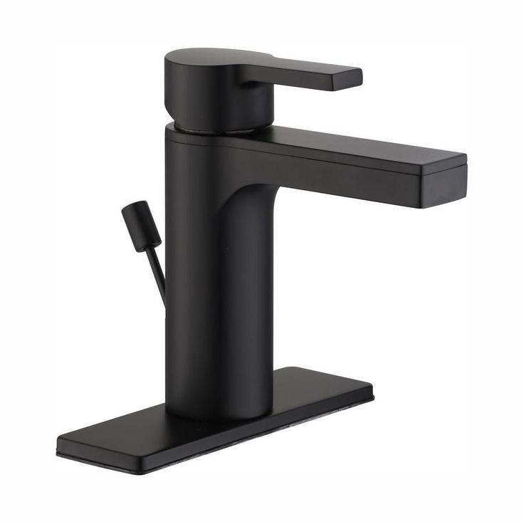 Modern Contemporary Single Hole Single-Handle Low-Arc Bathroom Faucet in Matte Black