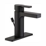 Modern Contemporary Single Hole Single-Handle Low-Arc Bathroom Faucet in Matte Black