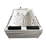 Mimi with heater 68 in. Acrylic Center Drain Corner Alcove Whirlpool Bathtub in White - Super Arbor