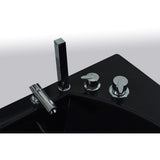 Jamaica with Heater 71 in. Acrylic Center Drain Corner Alcove Whirlpool Bathtub in Black - Super Arbor