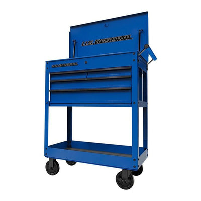 30 in. 4 Drawer Blue Tech Cart