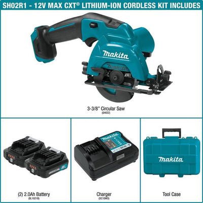 12-Volt Max CXT Lithium-Ion Cordless 3-3/8 in. Circular Saw Kit, Case (2.0Ah)