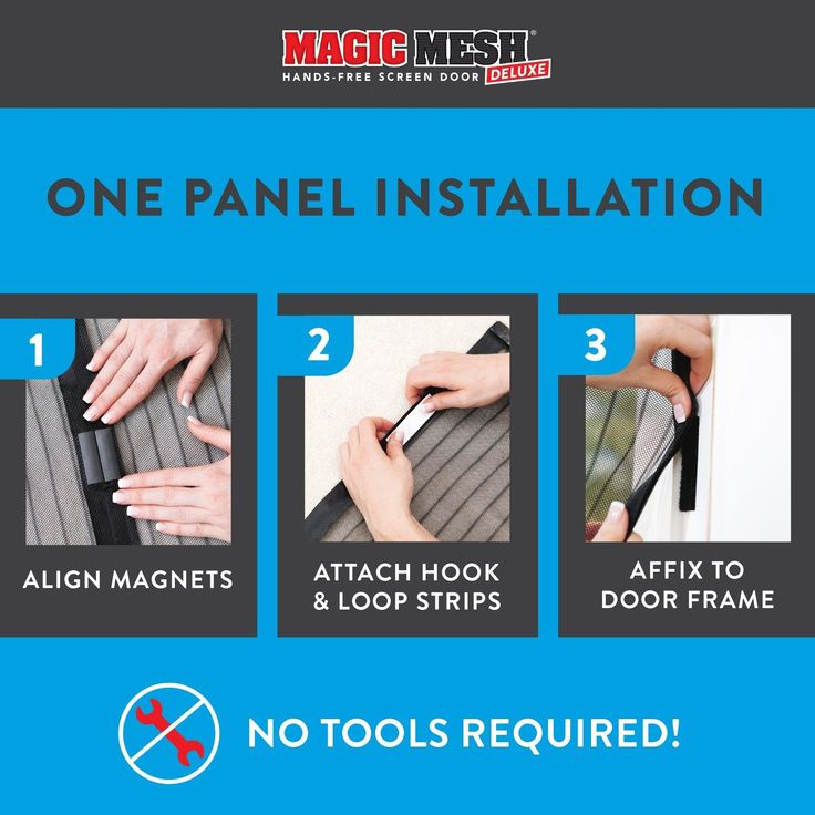 Magic Mesh Deluxe Magnetic Hands Free Screen Door Cover, As Seen on TV