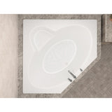 Malachite 5 ft. Acrylic Center Drain Corner Drop-in Non-Whirlpool Bathtub in White - Super Arbor