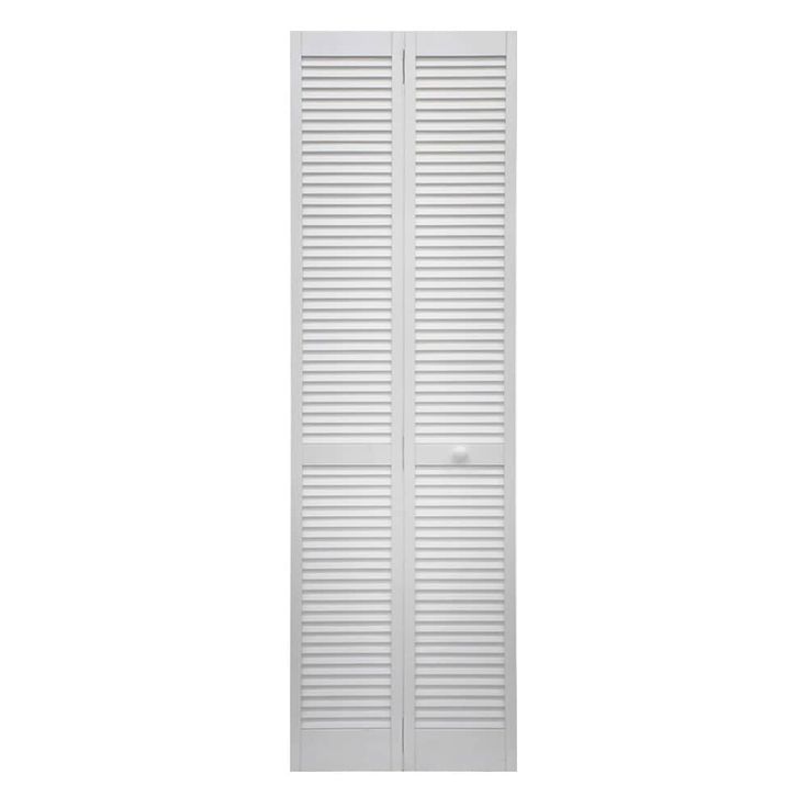 RELIABILT 24-in x 80-in White Louver Solid Core Primed Pine Wood Bifold Door Hardware Included