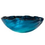 Eden Bath Caribbean Wave Glass Vessel Sink in Blue