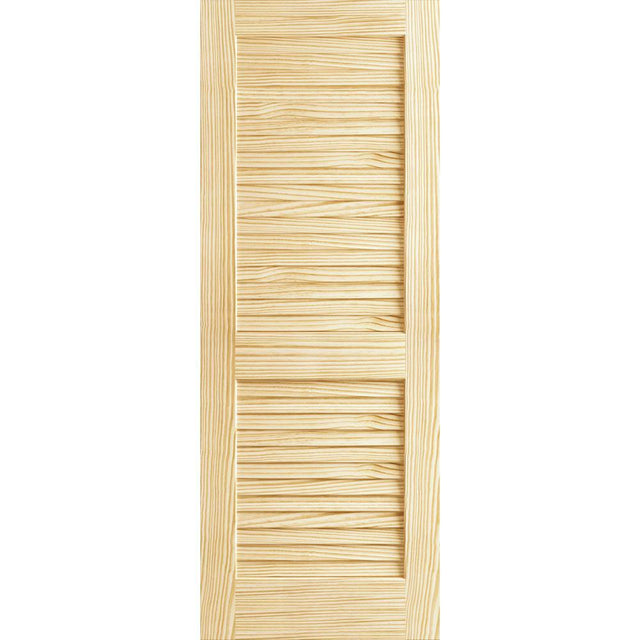 32 in. x 80 in. Unfinished Plantation Louver Louver Solid Core Wood Interior Door Slab
