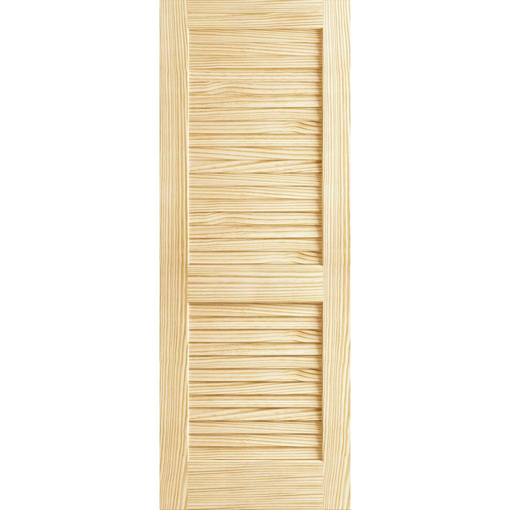 28 in. x 80 in. Unfinished Plantation Louver Louver Solid Core Wood Interior Door Slab - Super Arbor