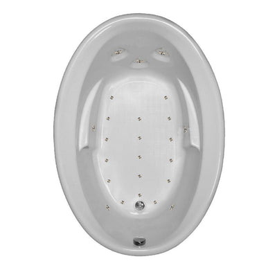 60 in. Acrylic Oval Drop-in Air Bathtub in White - Super Arbor