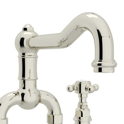 Rohl Country Kitchen Polished Nickel 2-Handle Deck-Mount Bridge Handle Kitchen Faucet