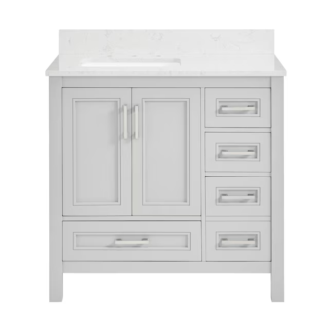 allen + roth Crest Hill 36-in Light Gray Undermount Single Sink Bathro ...