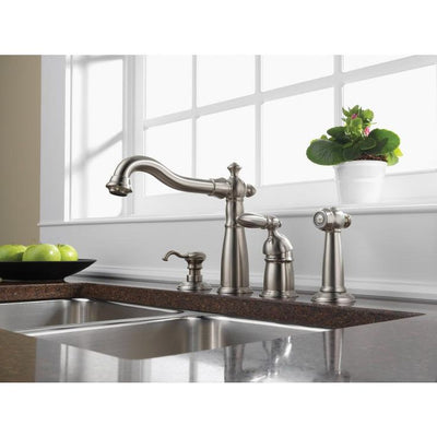 Delta Victorian Stainless 1-Handle Deck-Mount High-Arc Handle Kitchen Faucet