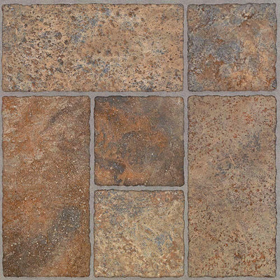 TrafficMASTER Bodden Bay 12 in. x 12 in. Terra Cotta Peel and Stick Vinyl Tile (30 sq. ft. / case) - Super Arbor