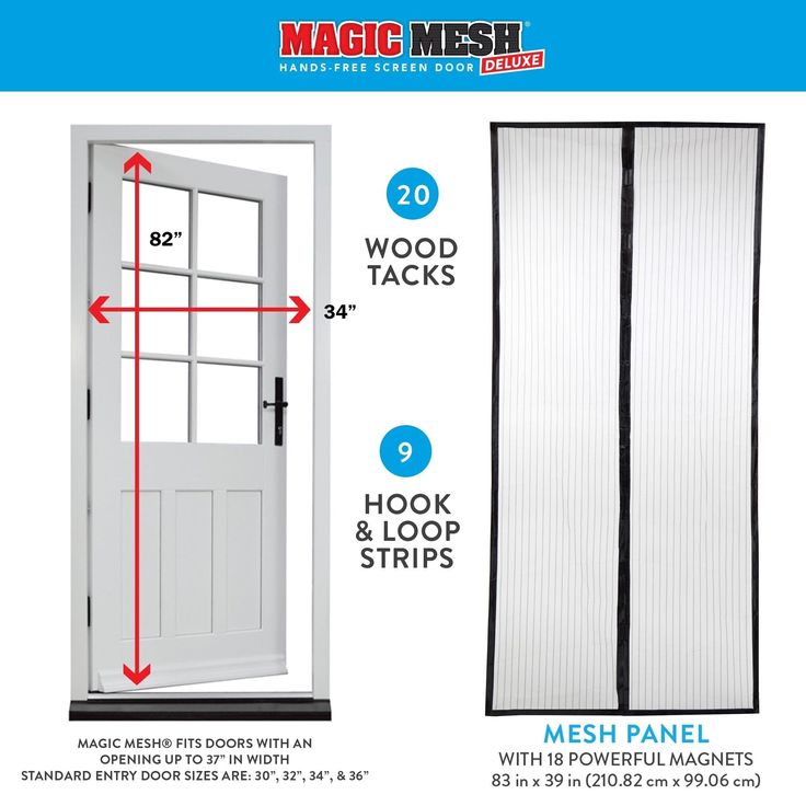 Magic Mesh Deluxe Magnetic Hands Free Screen Door Cover, As Seen on TV