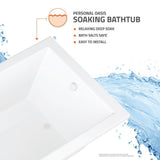 Malachite 5 ft. Acrylic Center Drain Corner Drop-in Non-Whirlpool Bathtub in White - Super Arbor