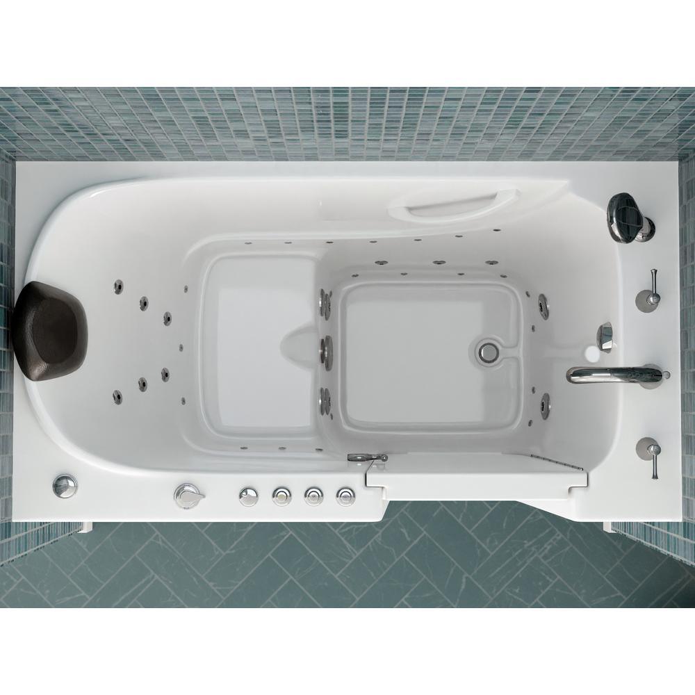 Safe Premier 59.6 in. x 60 in. x 32 in. Right Drain Walk-in Air and Whirlpool Bathtub in White - Super Arbor