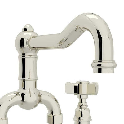 Rohl Country Kitchen Polished Nickel 2-Handle Deck-Mount Bridge Handle Kitchen Faucet