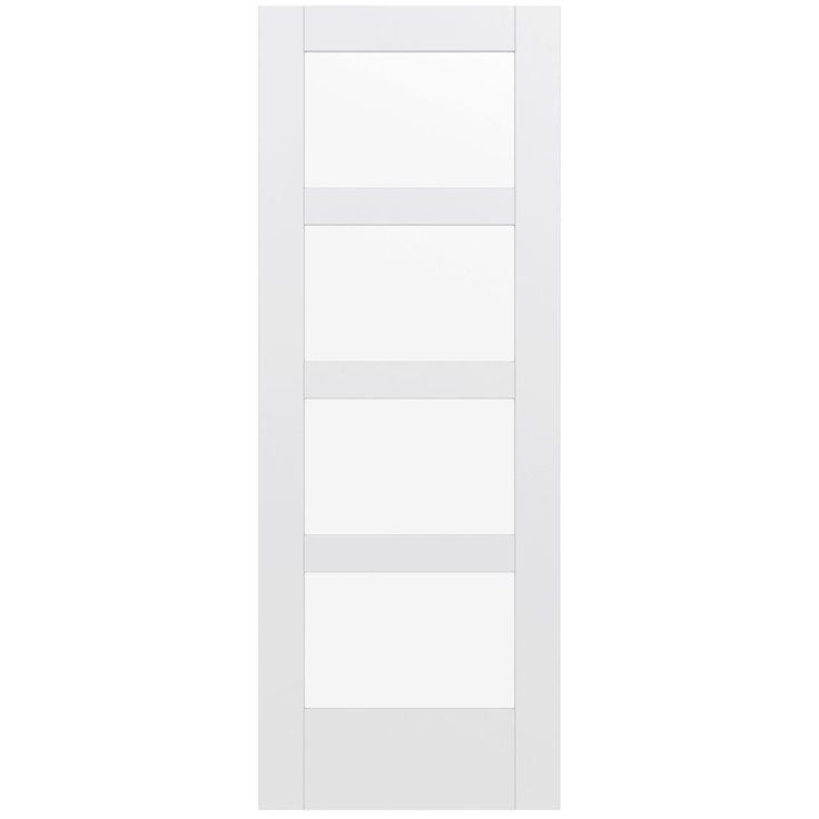 36 in. x 80 in. MODA Primed PMC1044 Solid Core Wood Interior Door Slab w/Clear Glass