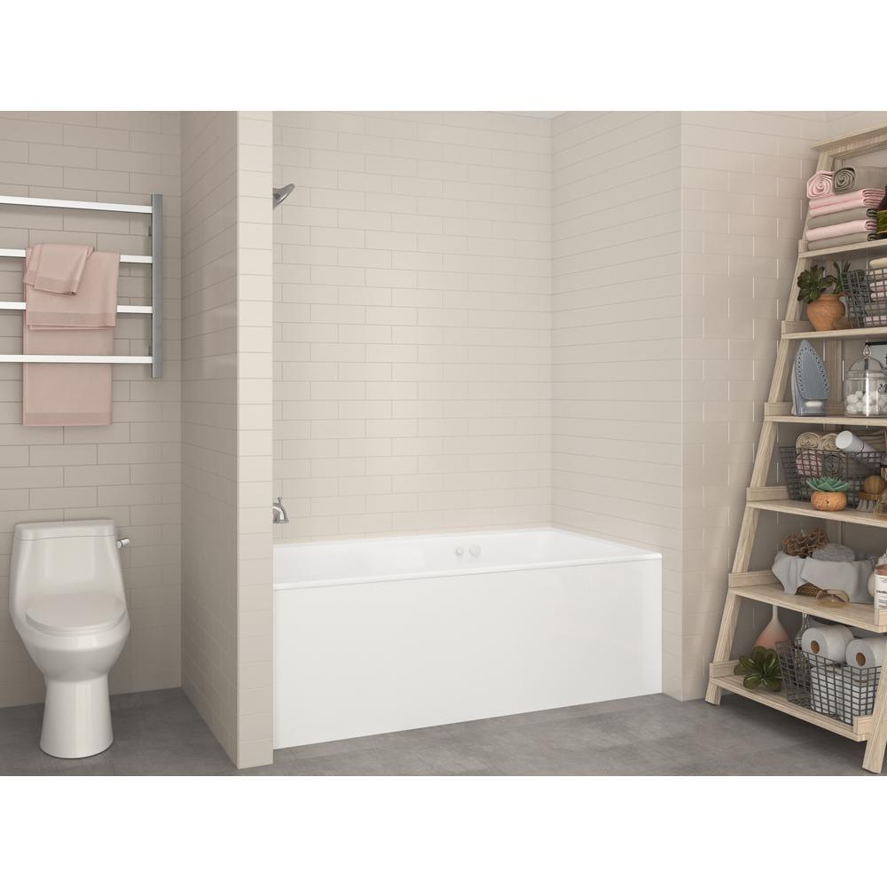 Amber 5 ft. Acrylic Rectangular Drop-in Whirlpool Bathtub in White - Super Arbor
