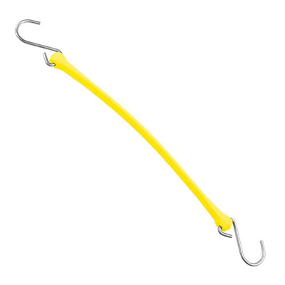 13 in. Polyurethane Bungee Strap with Galvanized S-Hooks (Overall Length: 18 in.) in Yellow - Super Arbor