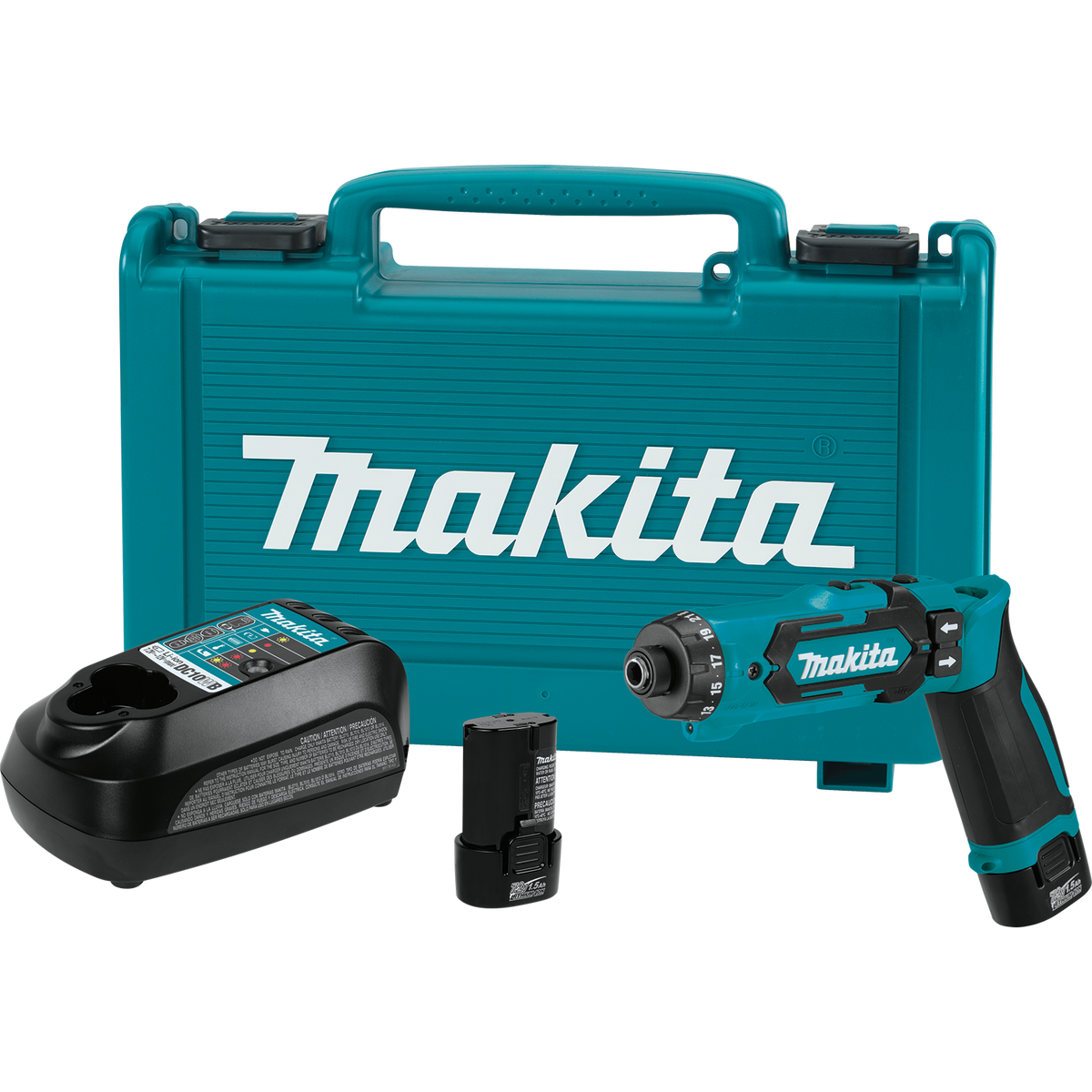 Makita 7.2V Lithium-Ion 1/4 in. Cordless Hex Driver-Drill Kit with Auto-Stop Clutch (DF012DSE)