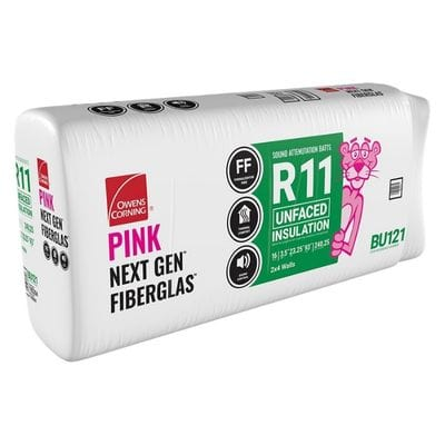 Owens Corning R-11 Unfaced Fiberglass Insulation Batts 3.5 in. x 23.25 in. x 93 in. (4 Bags)