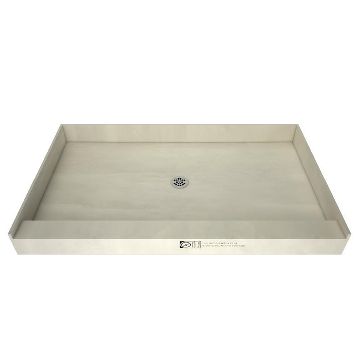 Redi Base 48 in. x 72 in. Single Threshold Shower Base with Center Drain and Polished Chrome Drain Plate - Super Arbor