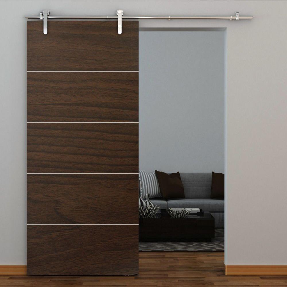 72 in. Stainless Steel Sliding Barn Door Track and Hardware Kit - Super Arbor