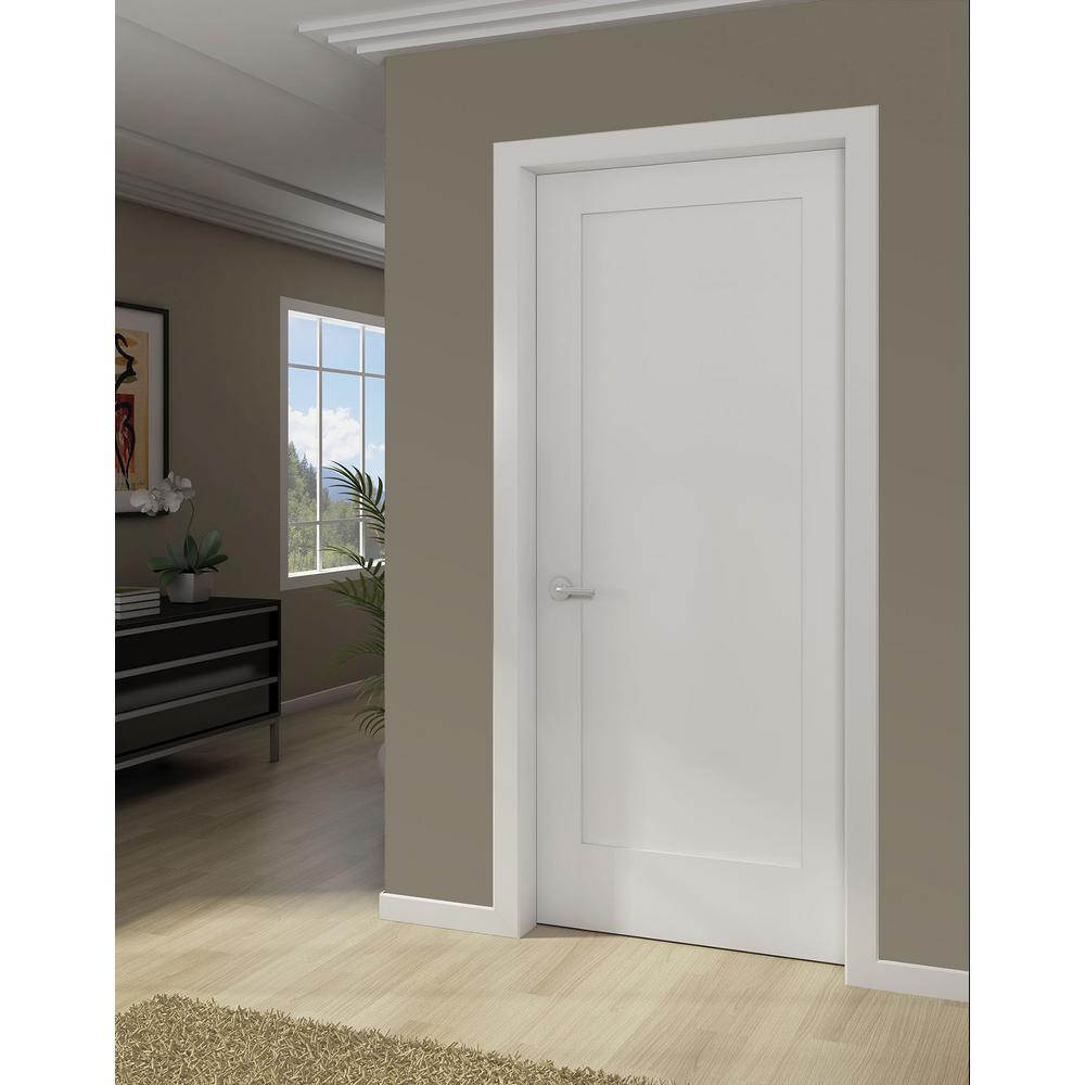 24 in. x 80 in. White 1-Panel Shaker Solid Core Wood Interior Door Slab - Super Arbor