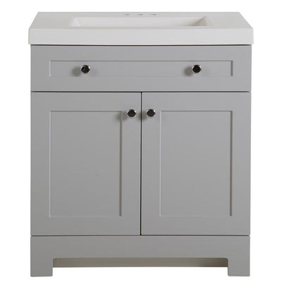 Everdean 30.5 in. W x 19 in. D x 34 in. H Vanity in Pearl Gray with Cultured Marble Vanity Top in White with White Sink