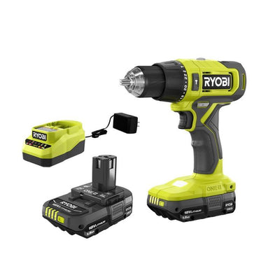 18-Volt ONE+ Lithium-Ion Cordless 1/2 in. Hammer Drill/Driver Kit with (2) 1.5 Ah Batteries, Charger, and Tool Bag