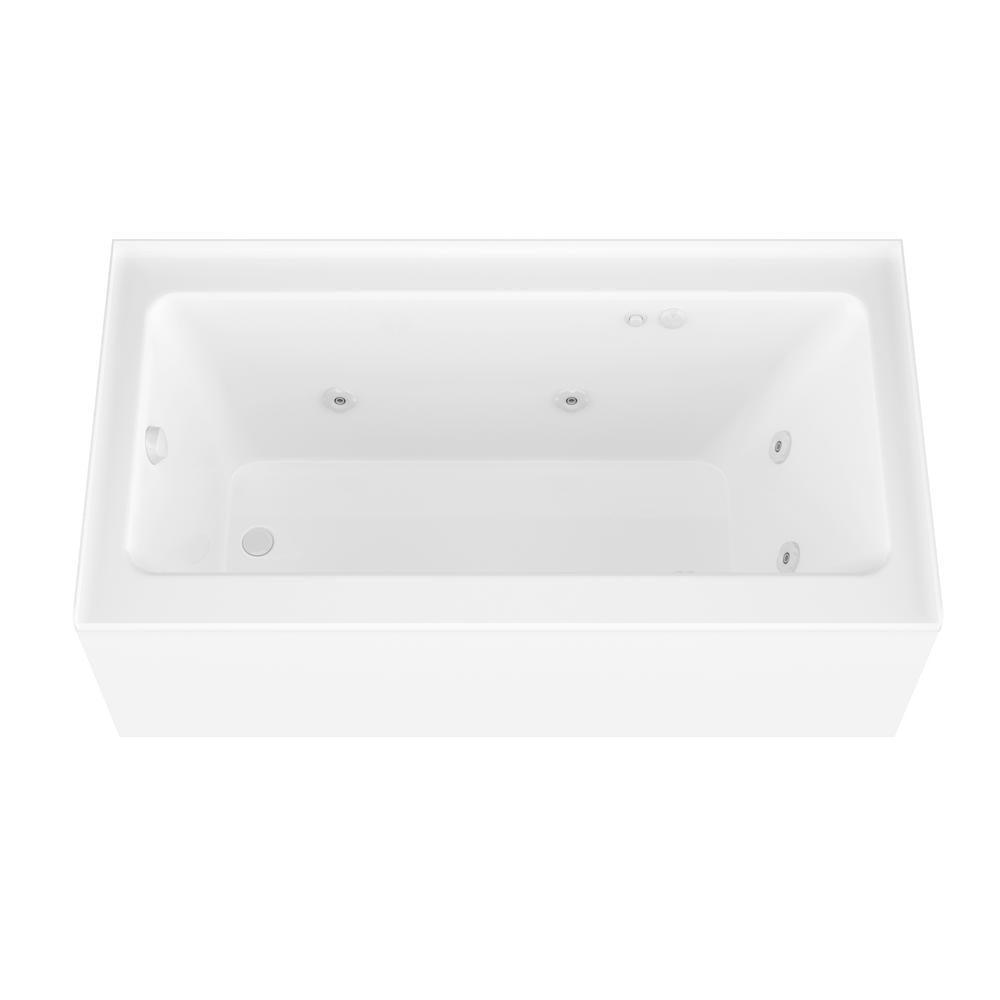 Amber 5 ft. Acrylic Rectangular Drop-in Whirlpool Bathtub in White - Super Arbor