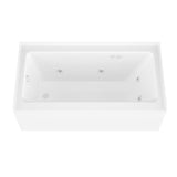 Amber 5 ft. Acrylic Rectangular Drop-in Whirlpool Bathtub in White - Super Arbor