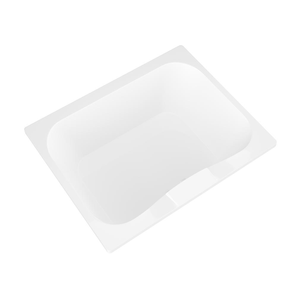 Rhode 5 ft. Acrylic Center Drain Rectangular Drop-in Non-Whirlpool Bathtub in White - Super Arbor